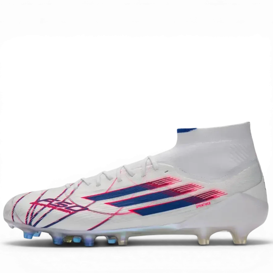 Crampons F50 Sparkfusion Mid Cut Lacets Elite FG - Blanc/Bleu/Rouge