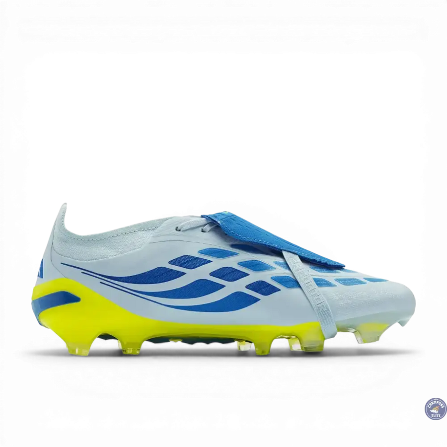 Crampons Predator Elite Fold-over Tongue FG Ice Cold Precision - Gris/Bleu/Jaune