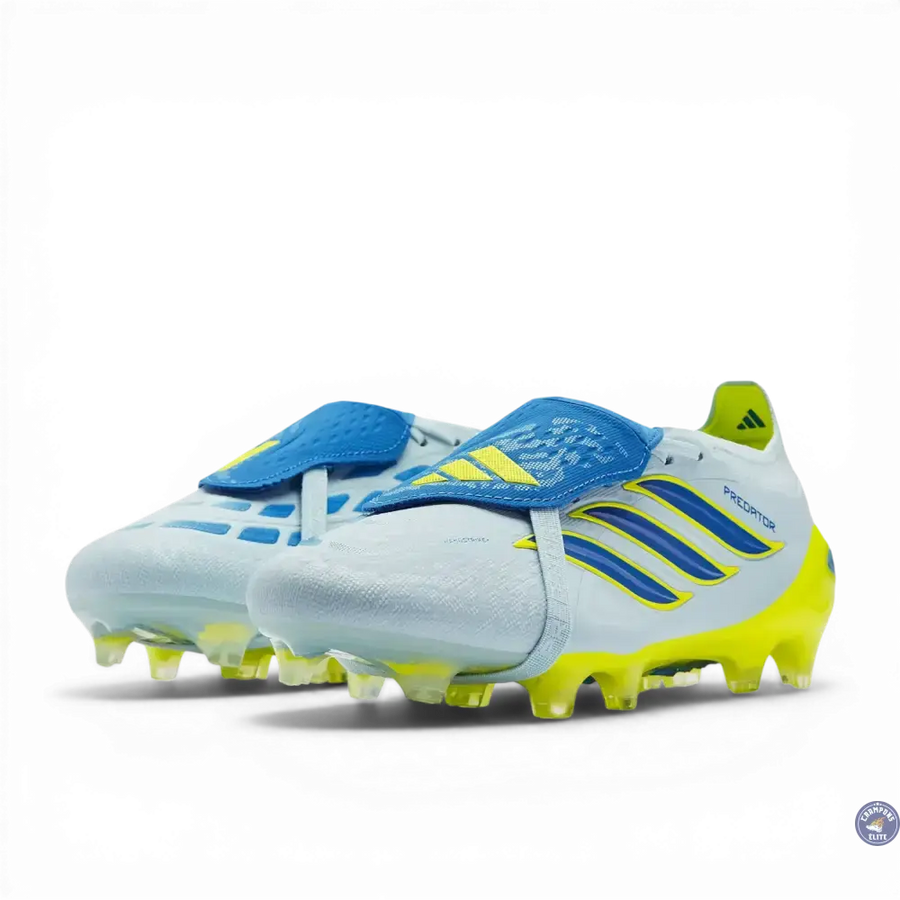 Crampons Predator Elite Fold-over Tongue FG Ice Cold Precision - Gris/Bleu/Jaune