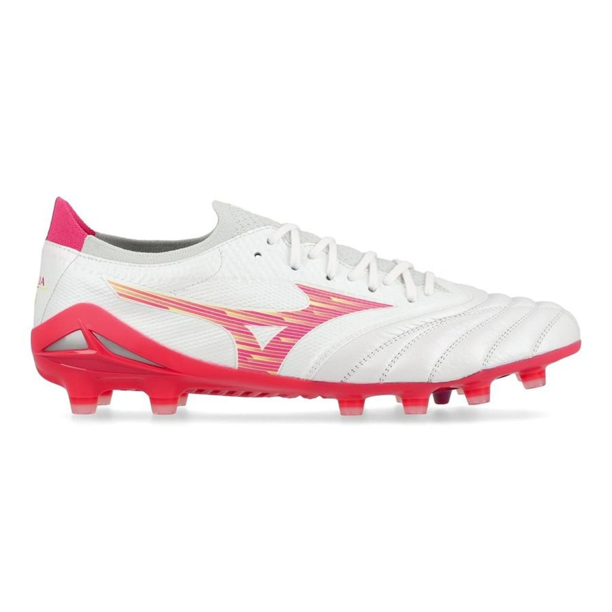 Crampons Morelia Neo 4 Beta Elite FG - Blanc/Rose Tetra/Violet Fuchsia