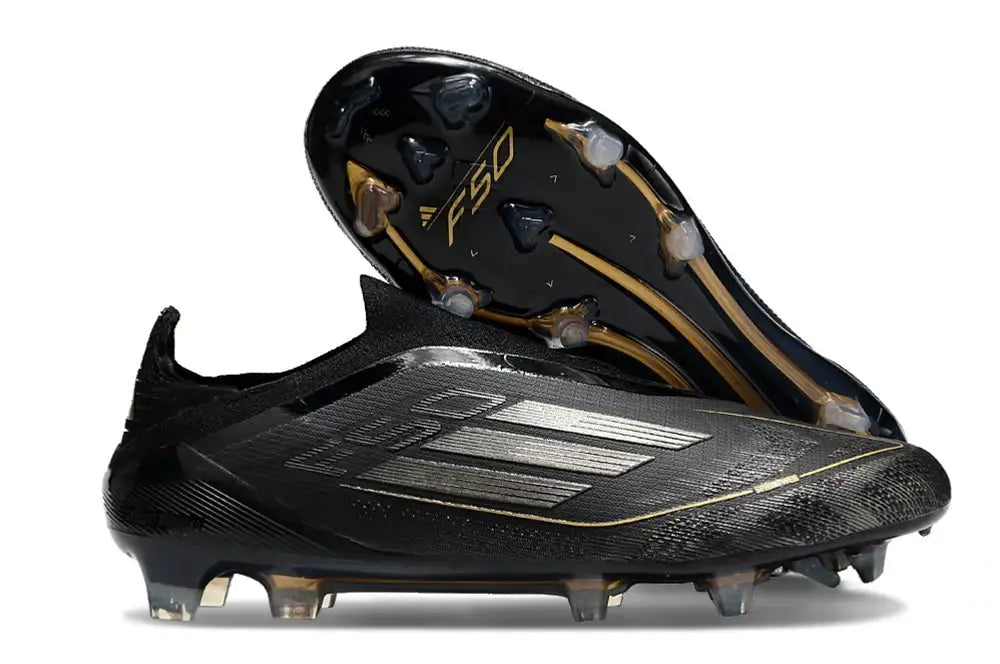 F50 Elite Laceless FG Dark Spark - Noir/Argenté/Doré