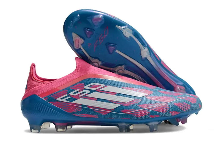 Crampons F50 Elite Laceless FG Reemergence - Bleu/Blanc/Rose