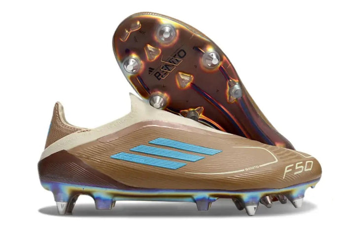 Crampons F50 Elite Laceless SG - Cardboard/Blanc/Turquoise ÉDITION LIMITÉE