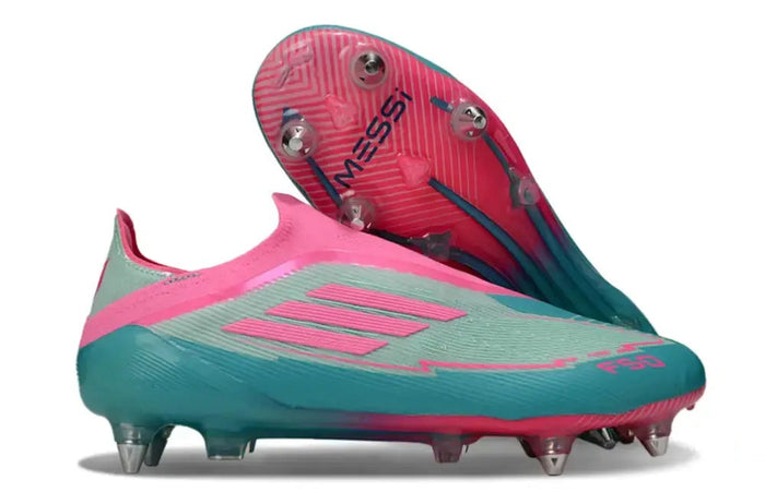 Crampons F50 Elite Laceless SG - Bleu Turquoise/Bleu/Rose