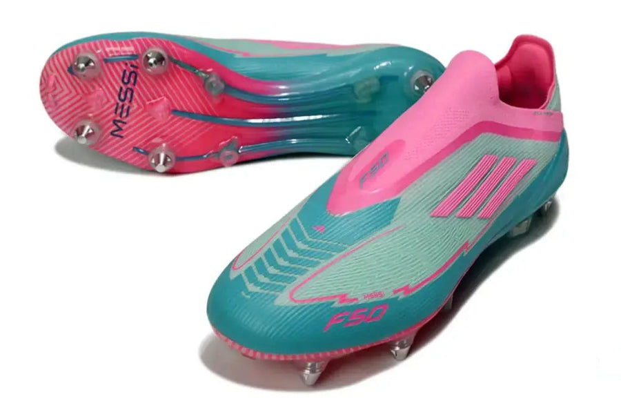 Crampons F50 Elite Laceless SG - Bleu Turquoise/Bleu/Rose