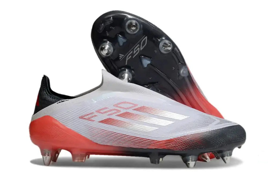 Crampons F50 Elite Laceless SG - Blanc/Rouge/Noir