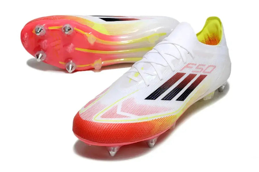 Crampons F50 Elite SG Pure Victory - Blanc/Noir/Jaune