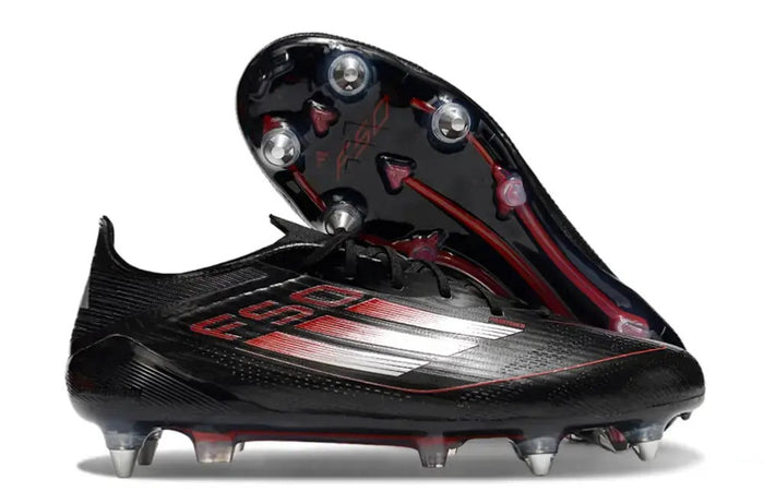 Crampons F50 Languette Elite SG Stealth Victory - Noir/Argenté/Lucid Red