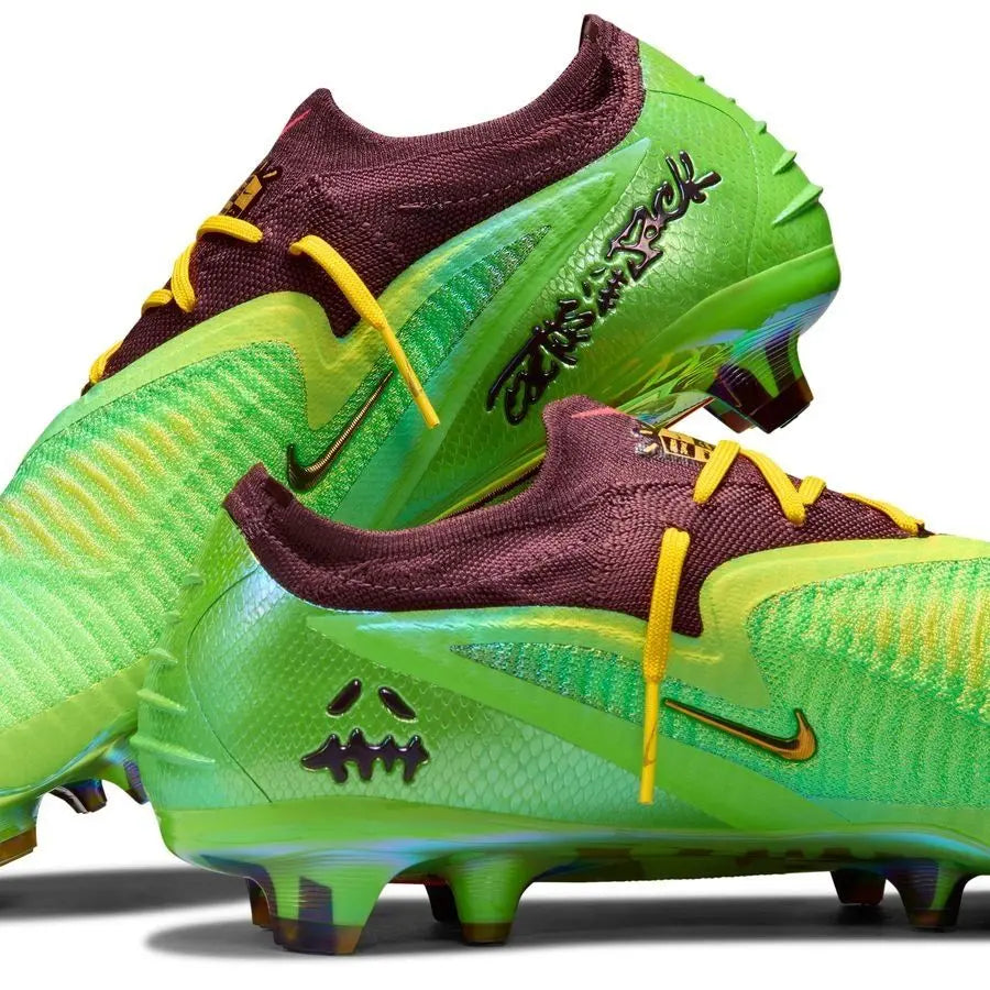 Crampons Phantom 6 Elite Low Cut FG Travis Scott - Vert/Doré