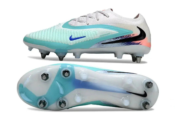 Crampons Phantom 6 Elite Low Cut SG United Pack 002 - Blanc/Turquoise/Violet