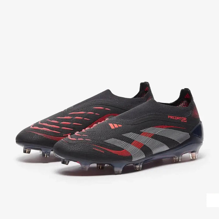 Crampons Predator 25 Elite Laceless FG Stealth Victory - Noir/Gris/Lucid Red