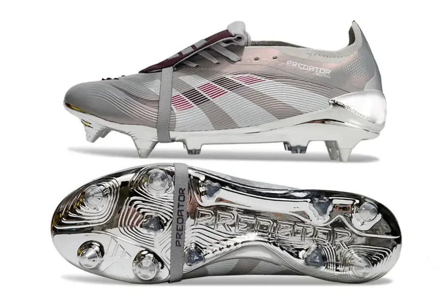 Crampons Predator 25 Elite Fold-over Tongue SG - Argent/Bordeaux