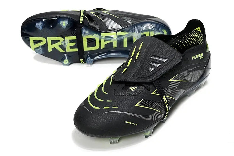 Crampons Predator Elite Fold-over Tongue FG Electric Stealth - Noir/Vert Fluo