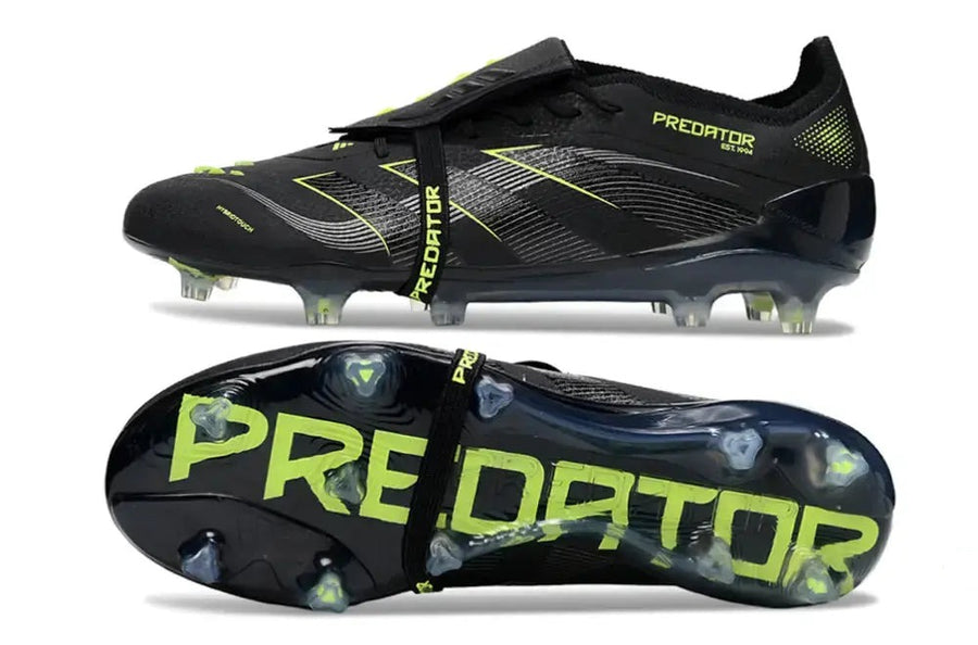 Crampons Predator Elite Fold-over Tongue FG Electric Stealth - Noir/Vert Fluo