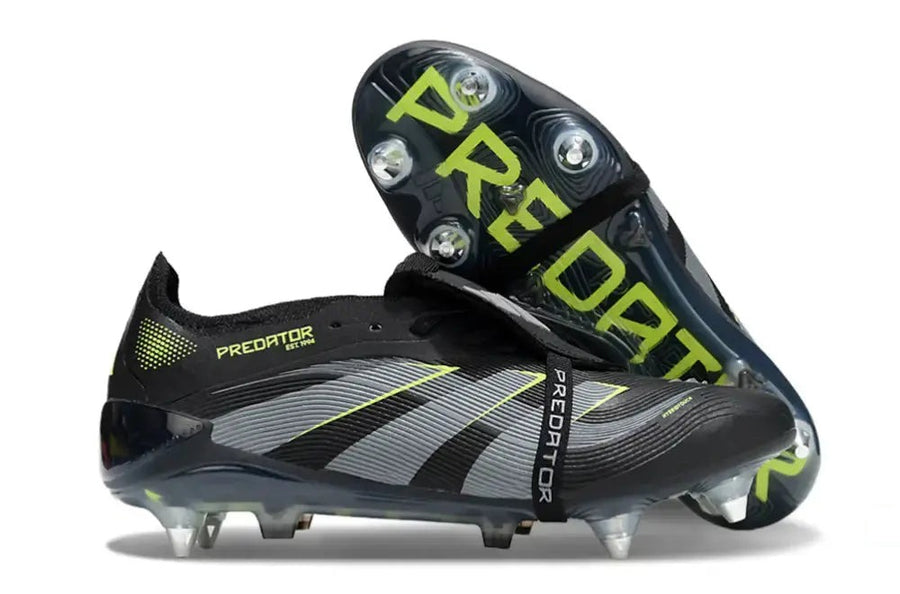 Crampons Predator Elite Fold-over Tongue SG Electric Stealth - Noir/Vert Fluo