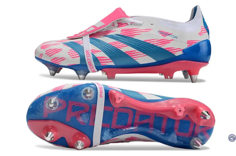 Crampons Predator Elite Fold-over Tongue SG Reemergence - Blanc/Bleu/Rose