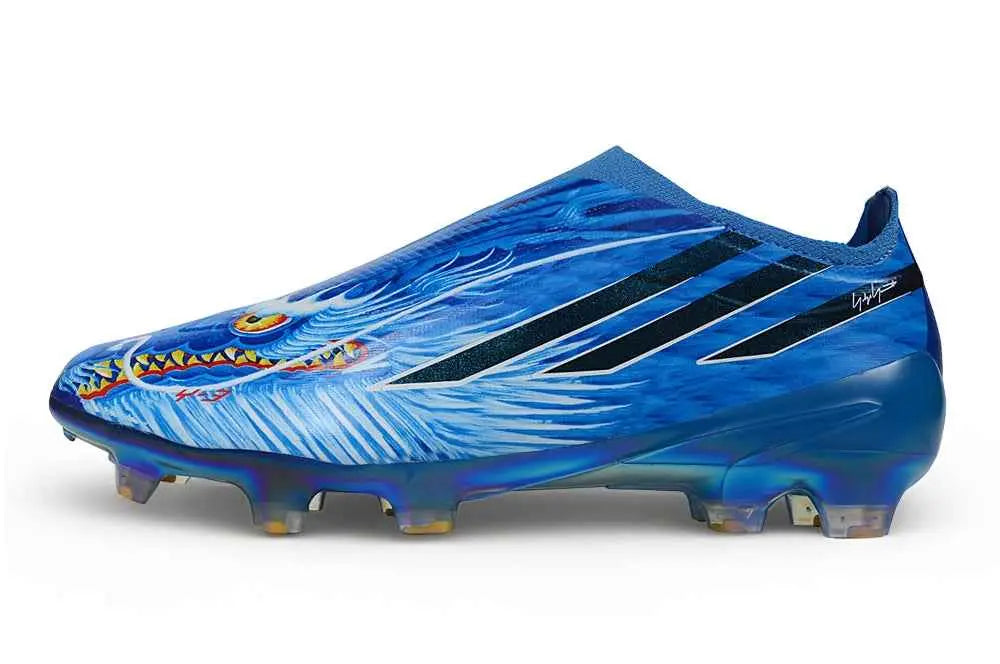 Crampons F50 Hyperfast Elite Laceless FG x Y-3 - Bleu/Noir