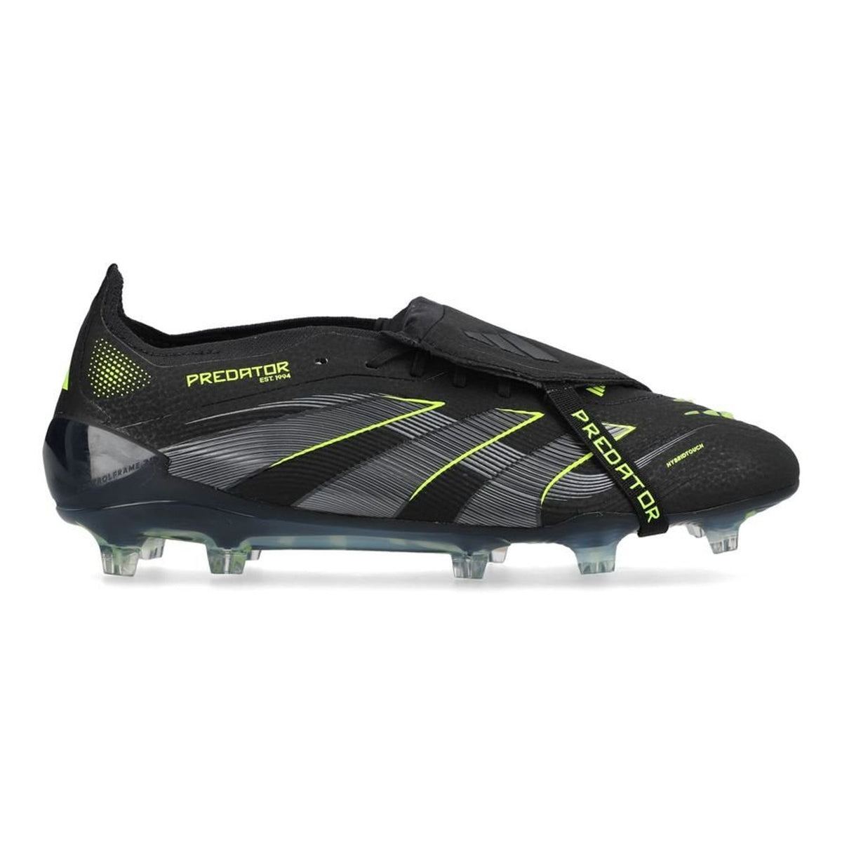 Crampons Predator Elite Fold-over Tongue FG Electric Stealth - Noir/Vert Fluo