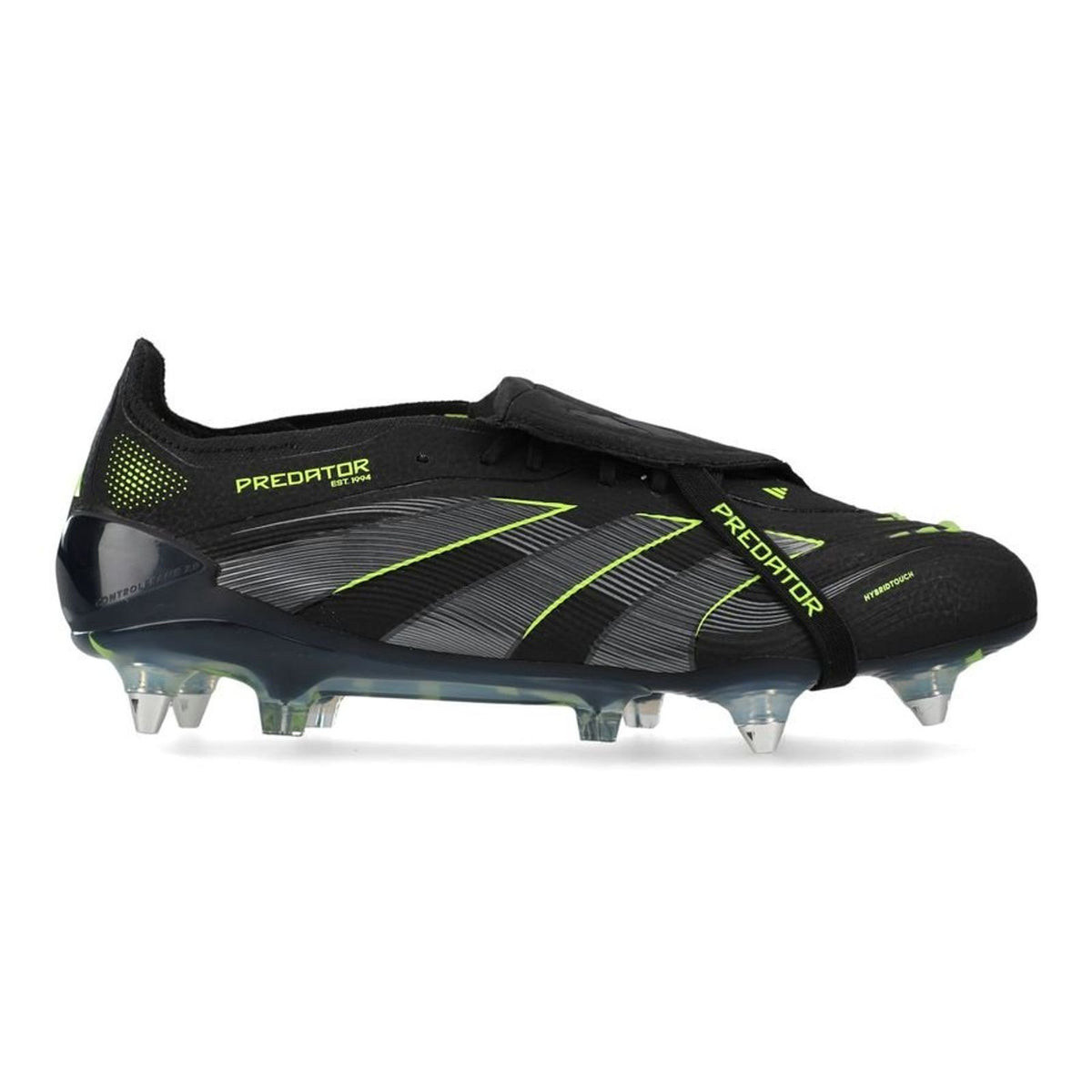 Crampons Predator Elite Fold-over Tongue SG Electric Stealth - Noir/Vert Fluo
