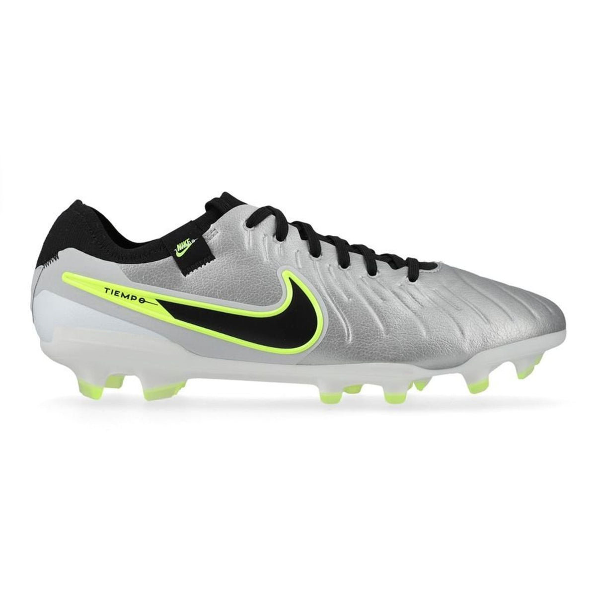 Crampons Tiempo Legend 10 Elite FG Mad Voltage - Argenté/Noir/Jaune Fluo
