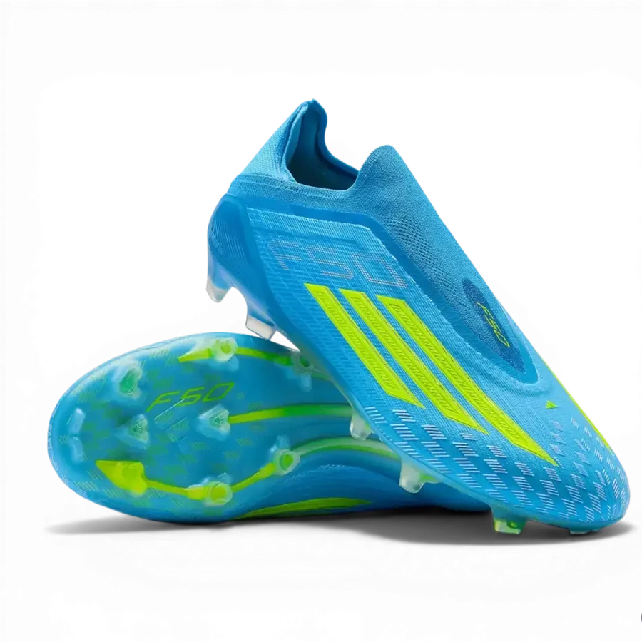 Crampons F50 Laceless Elite FG Ice Cold Precision - Bleu/Jaune