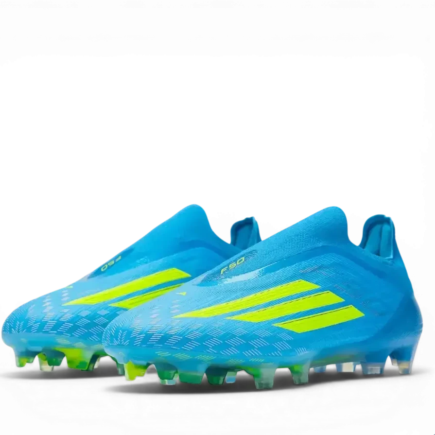 Crampons F50 Laceless Elite FG Ice Cold Precision - Bleu/Jaune