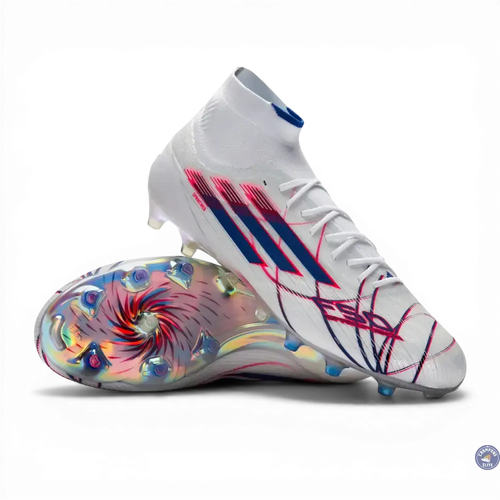 Adidas F50 Sparkfusion Mid Cut Lacets FG - Blanc/Bleu/Rouge