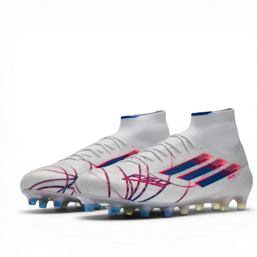 Crampons F50 Sparkfusion Mid Cut Lacets Elite FG - Blanc/Bleu/Rouge