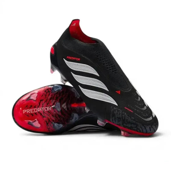 Adidas Predator 26 Elite Laceless FG Immortal DNA - Noir/Blanc/Lucid Red