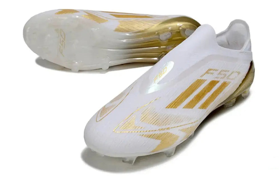 Crampons F50 Elite Laceless FG - Blanc/Doré