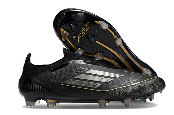 F50 Elite Laceless FG Dark Spark - Noir/Argenté/Doré