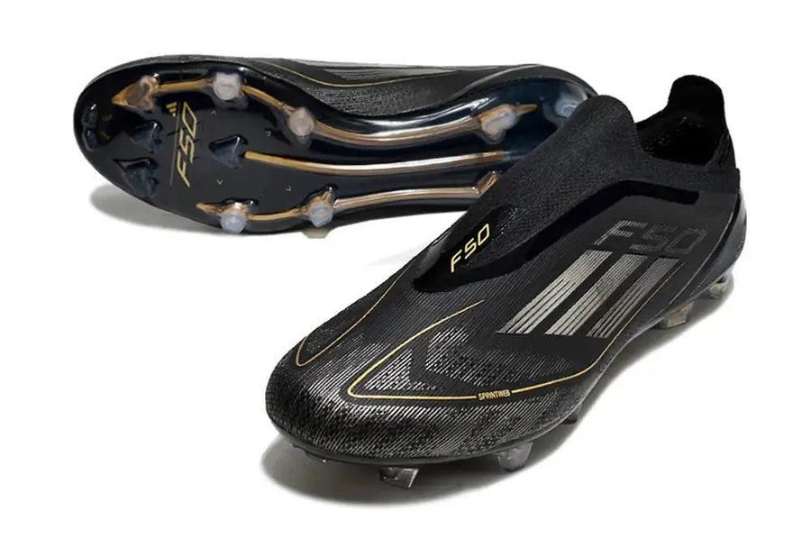 Crampons F50 Elite Laceless FG Dark Spark - Noir/Argenté/Doré