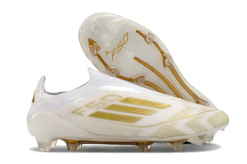 F50 Elite Laceless FG Day Spark - Blanc/Doré/Blanc