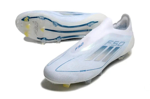 F50 Elite Laceless FG Polar Victory - Blanc/Argenté/Bleu