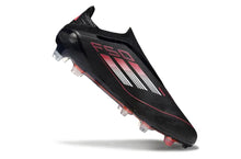 F50 Elite Laceless FG Stealth Victory - Noir/Argenté/Lucid Red
