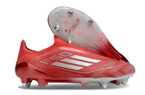 F50 Elite Laceless SG x Soccer.com - Rouge/Argent