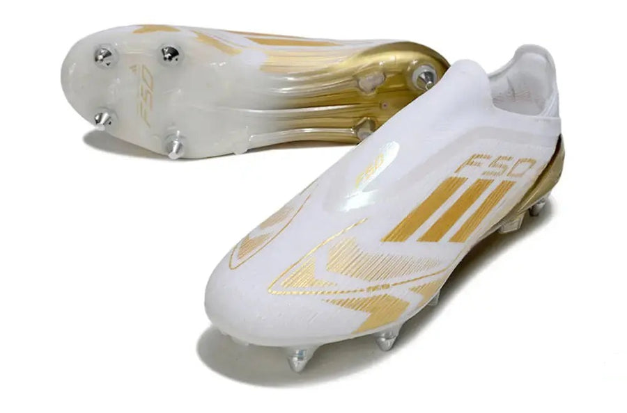 Crampons F50 Elite Laceless SG - Blanc/Doré