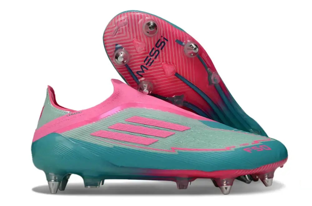 Crampons F50 Elite Laceless SG - Bleu Turquoise/Bleu/Rose
