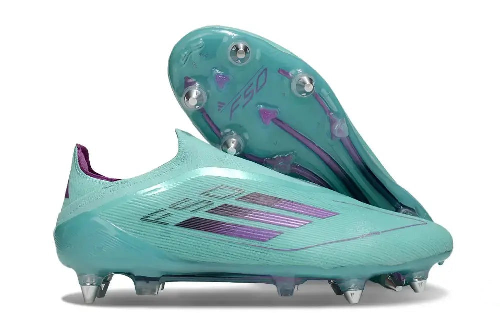 F50 Elite Laceless SG - Bleu Turquoise/Violet