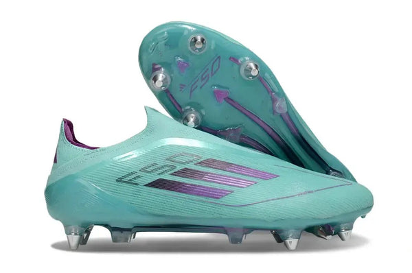 F50 Elite Laceless SG - Bleu Turquoise/Violet