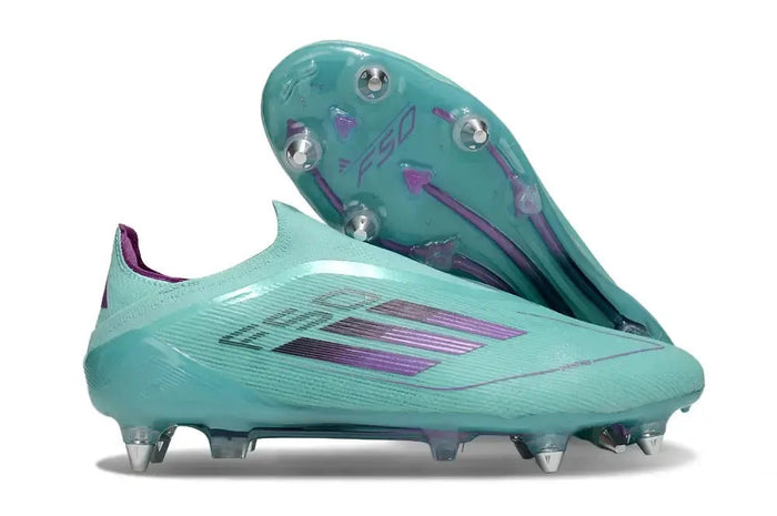 Crampons F50 Elite Laceless SG - Bleu Turquoise/Violet