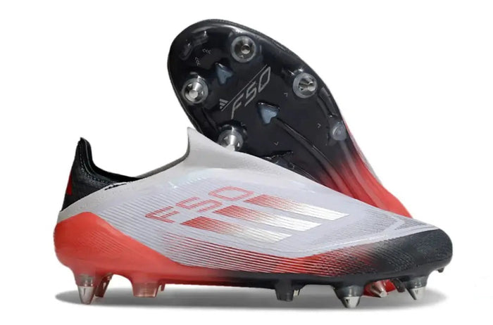 Crampons F50 Elite Laceless SG - Blanc/Rouge/Noir