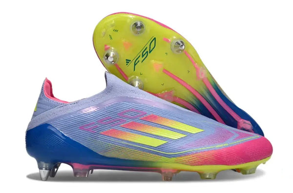 F50 Elite Laceless SG Celestial Victory - Blue Fusion/Vert/Rose