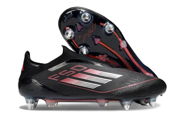 F50 Elite Laceless SG Stealth Victory - Noir/Argenté/Lucid Red