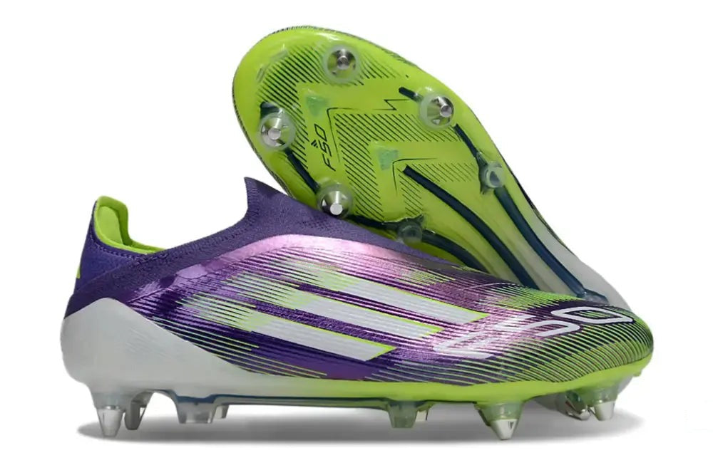 F50 Elite Laceless SG - Violet/Jaune Fluo/Blanc