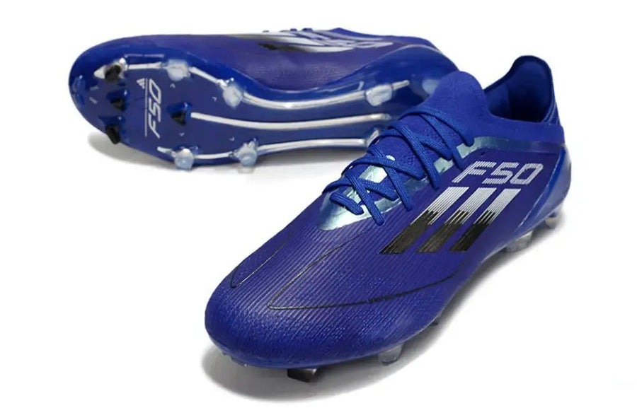 Crampons F50 Elite Lacets FG - Bleu/Noir/Argenté