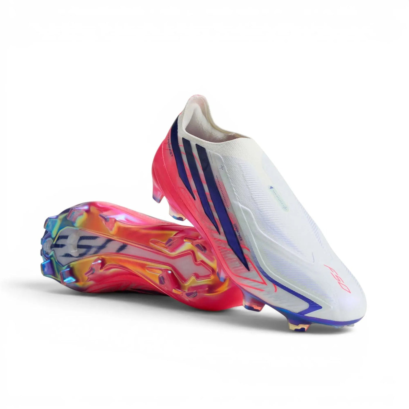 F50 Hyperfast Elite Laceless FG Control or Chaos - Blanc/Violet/Solar Turbo