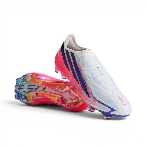 F50 Hyperfast Elite Laceless FG Control or Chaos - Blanc/Violet/Solar Turbo