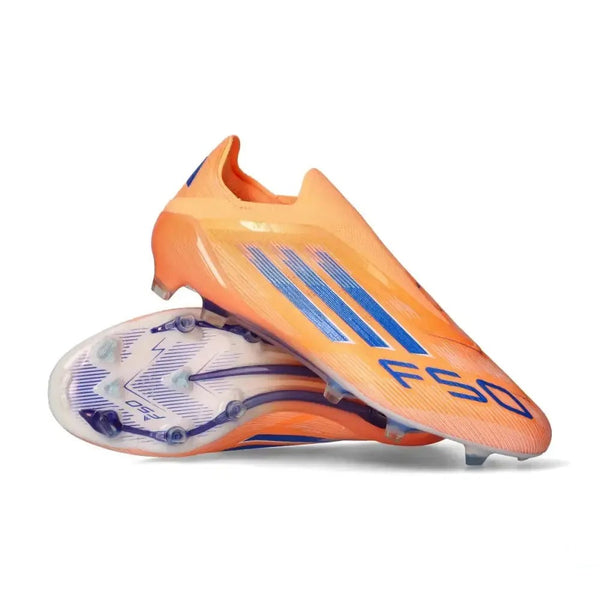 F50 Laceless Elite FG Coral Blaze - Orange/Bleu
