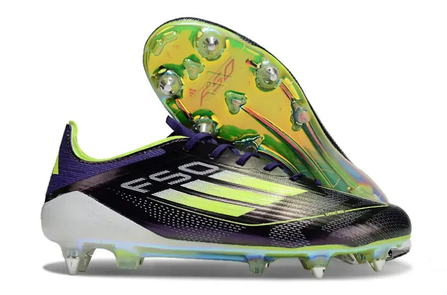 Crampons F50 Languette Elite SG Fast Reborn - Violet/Blanc/Vert ÉDITION LIMITÉE